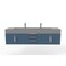 Castello Usa Nile 72" Wall Mounted  Blue Vanity With Gray Top And Brushed Nickel Handles CB-MC-72BLU-BN-2053-GR - alternate 1